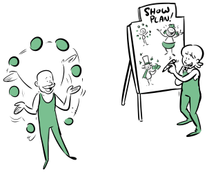 vertbaudet c'est magique Unternehmenswerte Leitlinien Leitbild Dialogbild Agentur für Visualisierung von Prozessen, Veränderungen und Visionen.