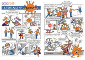 aperam Corona-comic Dialogbild Agentur für Visualisierung von Prozessen, Veränderungen und Visionen.