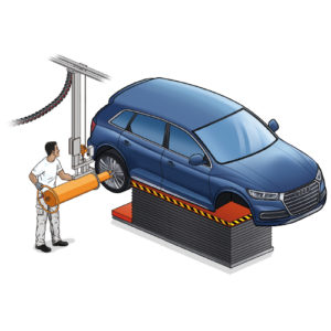 Audi Mexiko Produktionssystem Prozessdarstellung Strategiebild Dialogbild Agentur für Visualisierung von Prozessen, Veränderungen und Visionen.