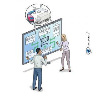 BMW HVS-Navigator Entwicklung E-Antrieb Prozessvisualisierung Erklärbild Dialogbild Agentur für Visualisierung von Prozessen, Veränderungen und Visionen.