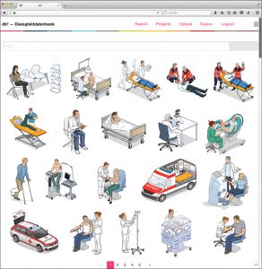 Behandlungspfad Klinikbaukasten Leitbild Strategiebild Dialogbild Agentur für Visualisierung von Prozessen, Veränderungen und Visionen.