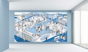 VW Nutzfahrzeuge Volkswagen Nutzfahrzeuge die Fabrik der Zukunft Smart geplant Dialogbild Agentur für Visualisierung von Prozessen, Veränderungen und Visionen.