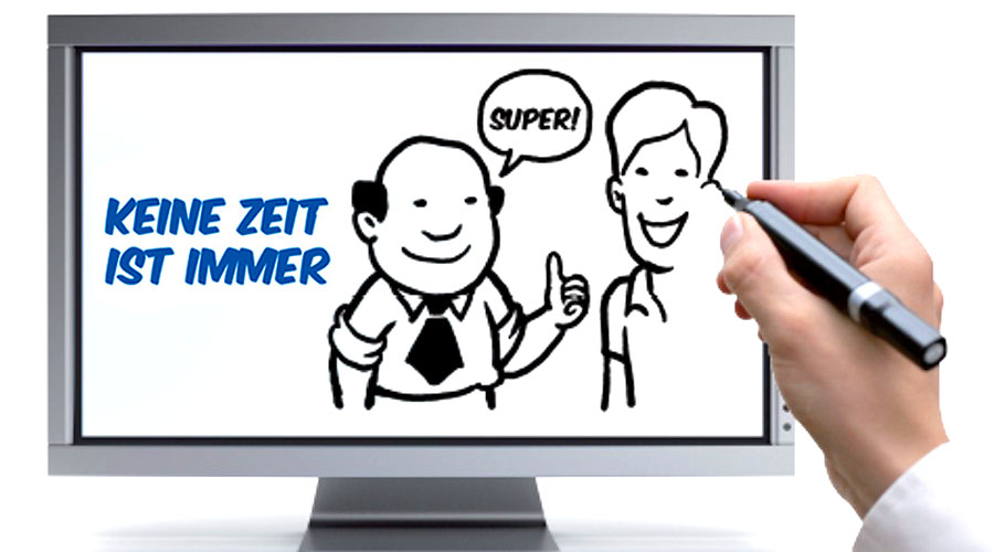 Keine Zeit ist immer Erklärfilm Dialogfilm Scribblefilm