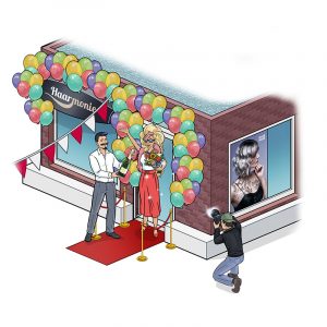 Hairhaus Visionsbild zukunftsorientiert und innovationsfreudig Leitbild Dialogbild Agentur für Visualisierung von Prozessen, Veränderungen und Visionen.