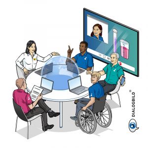ingenics DNA Leitbild Unternehmenswerte Erklärbild Dialogbild Agentur für Visualisierung von Prozessen, Veränderungen und Visionen.