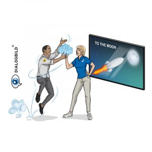 ingenics DNA Leitbild Unternehmenswerte Erklärbild Dialogbild Agentur für Visualisierung von Prozessen, Veränderungen und Visionen.