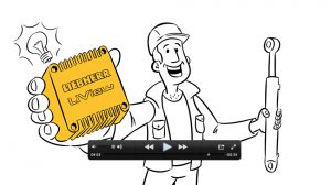 Liebherr Erklärfilm Liview das intelligente Wegmesssystem Dialogfilm Dialogbild Agentur für Visualisierung von Prozessen, Veränderungen und Visionen.