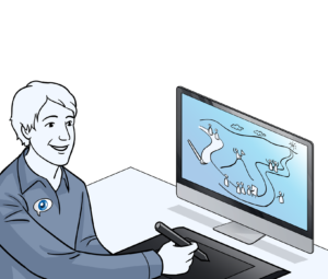 Remote arbeiten Hybrid Event Dialogbild Agentur für Visualisierung von Prozessen, Veränderungen und Visionen.