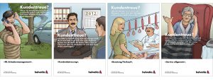 Helvetia Versicherung Kundentreue Zermatt Live Illustration Strategiebild Dialogbild Agentur für Visualisierung von Prozessen, Veränderungen und Visionen.
