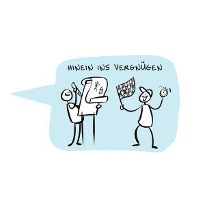 Scribbletraining Dialogbild Agentur für Visualisierung von Prozessen, Veränderungen und Visionen.