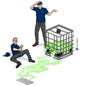 Kuehne + Nagel Logistik Dangerous Goods Gefahrenstoffe Arbeitsschutz Leitbild Dialogbild Agentur für Visualisierung von Prozessen, Veränderungen und Visionen.