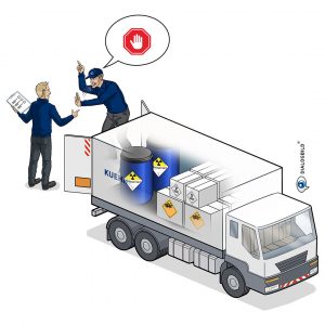 Kuehne + Nagel Logistik Dangerous Goods Gefahrenstoffe Arbeitsschutz Leitbild Dialogbild Agentur für Visualisierung von Prozessen, Veränderungen und Visionen.