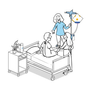 Fresenius Kabi Schweiz Leitbild gemeinsam bewegen Dialogbild Agentur für Visualisierung von Prozessen, Veränderungen und Visionen.