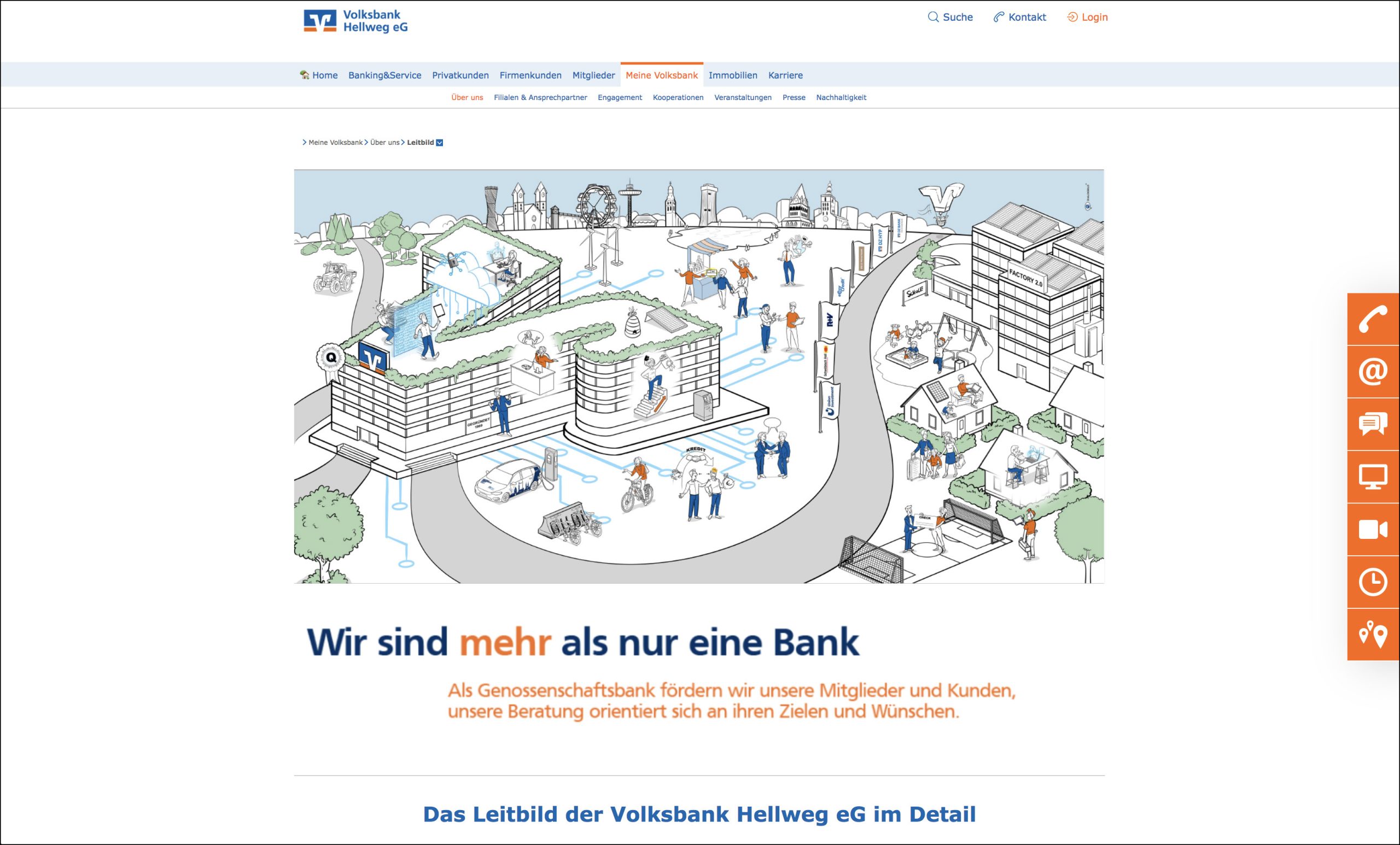 Volksbank Hellweg Leitbild Strategiebild Unternehmensleitbild Dialogbild Agentur für Visualisierung von Prozessen, Veränderungen und Visionen.