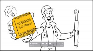 Liebherr Erklärfilm Liview das intelligente Wegmesssystem Dialogfilm Dialogbild Agentur für Visualisierung von Prozessen, Veränderungen und Visionen.
