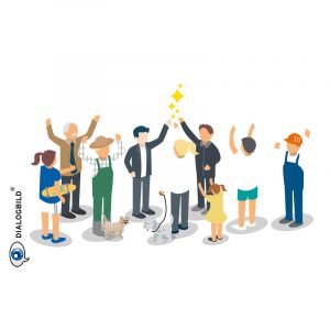 Raiffeisenbank im Kreis Calw Leitbild Menschen begeistern mit Innovation und Tradition Dialogbild Agentur für Visualisierung von Prozessen, Veränderungen und Visionen.